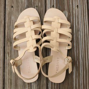 Talbots Cream Multi-Strap Leather Sandal